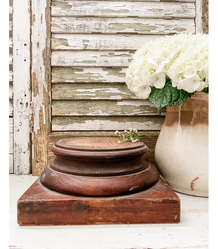 Vintage Architectural Salvage - Beautiful, Dark Wood Column Base/Riser 